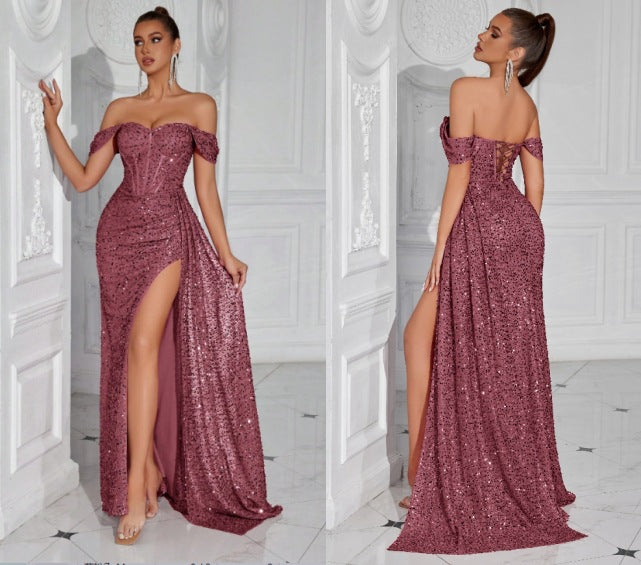 Pailletten Bandeau Bodycon Maxikleid – Bild 6 | LuxeStyle