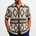 Herren-Retro-Diamant-Muster-Steppweste