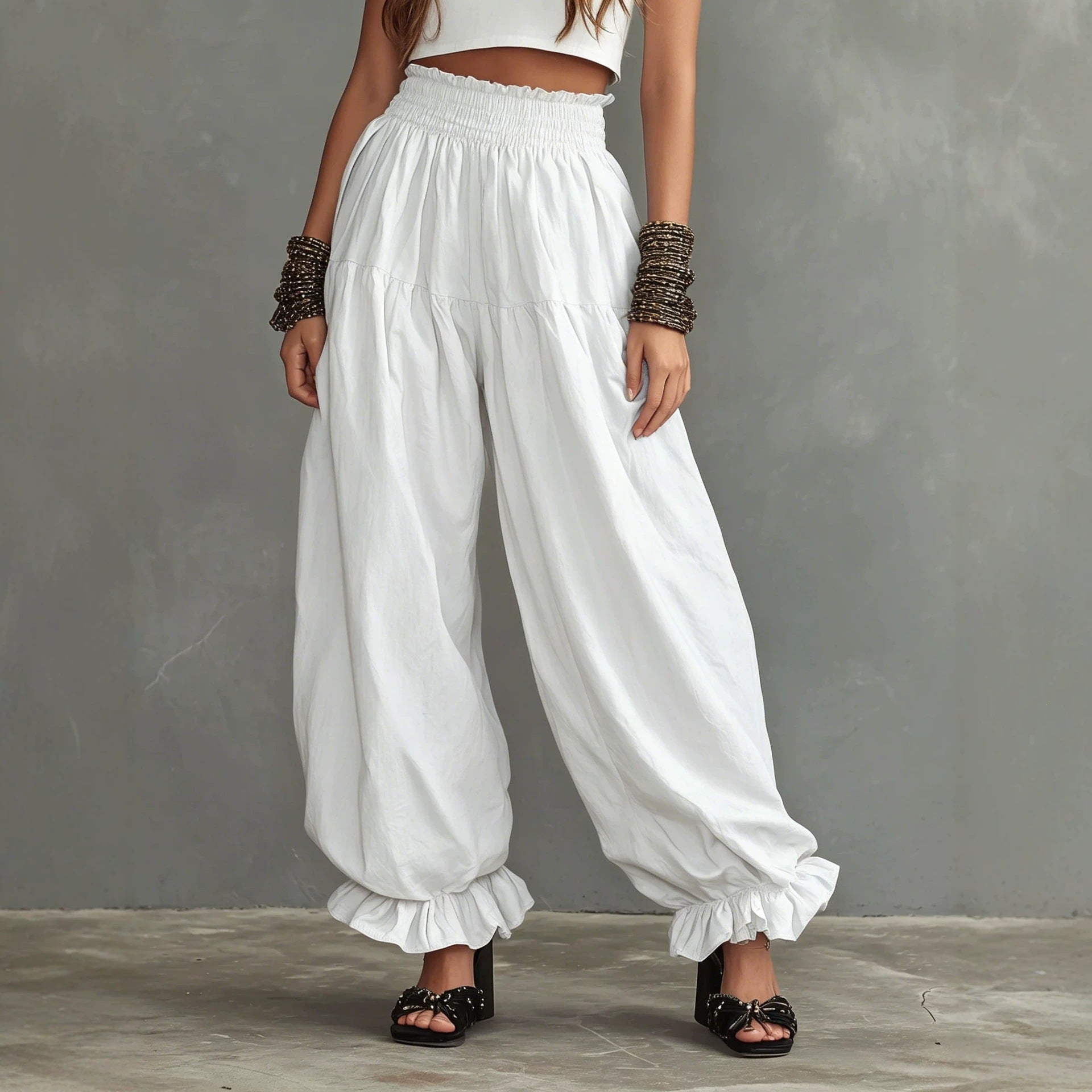 Loose Fit High Waist Stoffhose