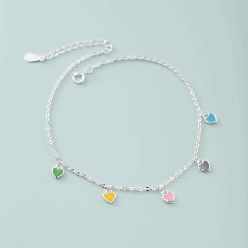 Fusskette mit Herzanhänger aus 925er Sterlingsilber | LuxeStyle