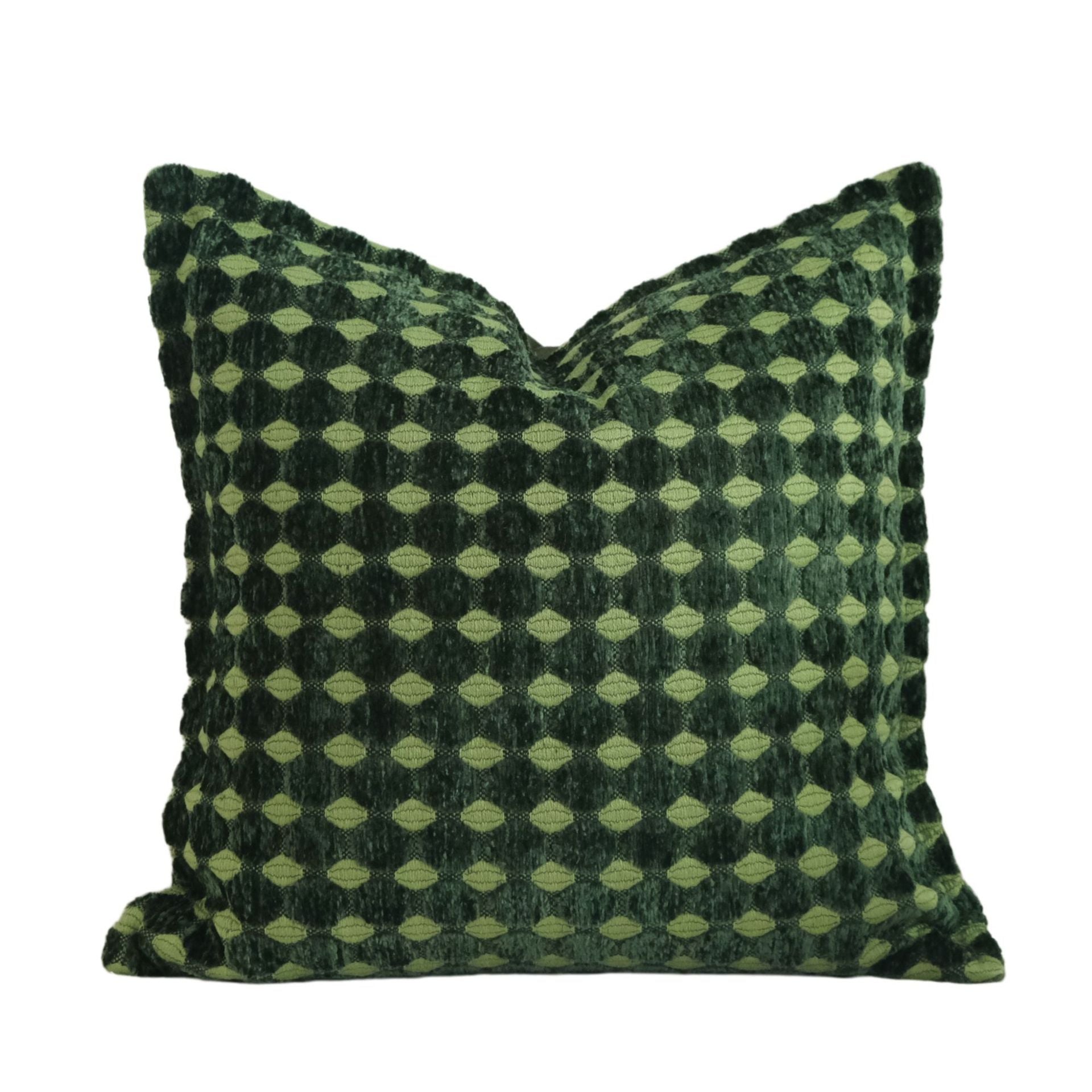 Grüner Kissenbezug mit Polka-Dot-Muster