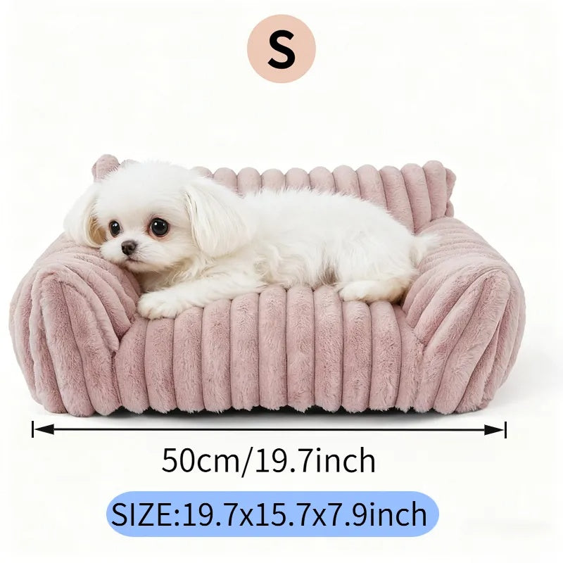 Kuscheliges Katzensofa mit Cord-Fleece