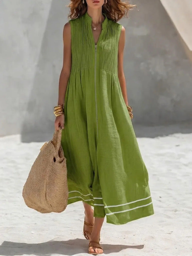 Ärmelloses Faltenkleid – Bild 4 | LuxeStyle