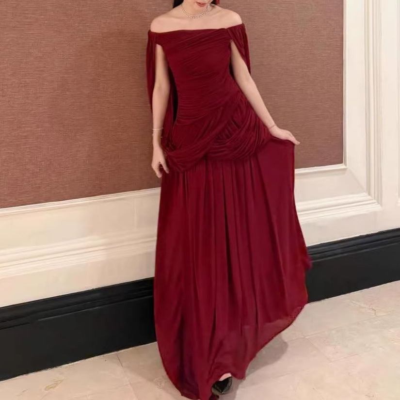One-Shoulder Abendkleid mit Falten