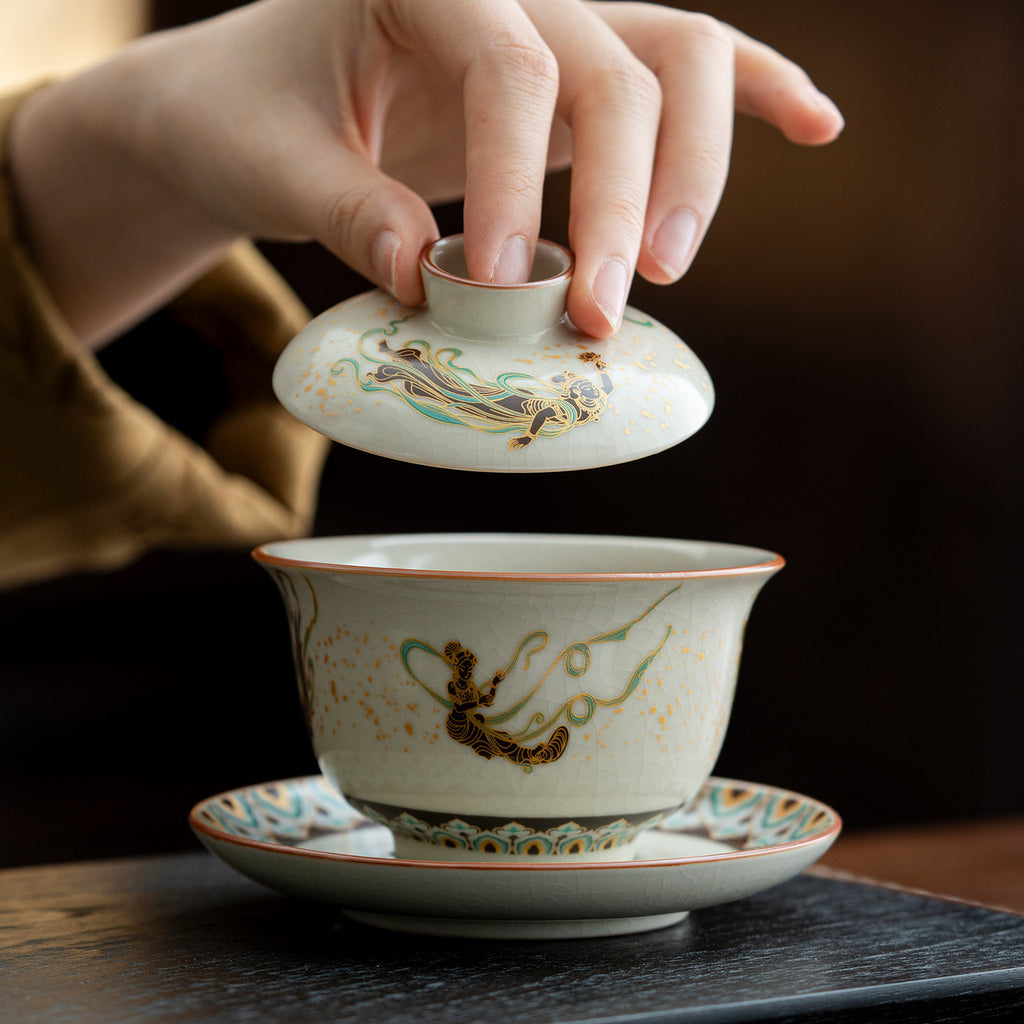 Teetasse aus Keramik mit Dunhuang-Motiv – Bild 7 | LuxeStyle