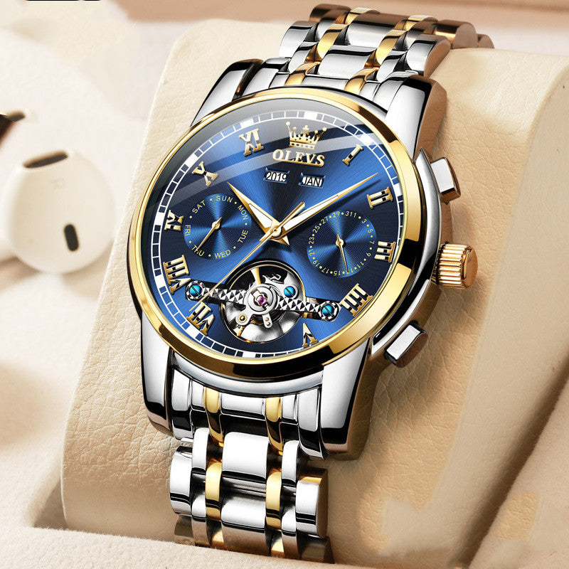 Wasserdichte Leucht-Herrenuhr mit Mechanikwerk – Bild 7 | LuxeStyle