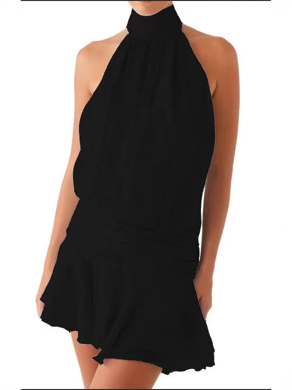Halterkleid mit Rückenausschnitt und Schleife | LuxeStyle