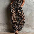 Jumpsuit mit Leopardenmuster und V-Ausschnitt