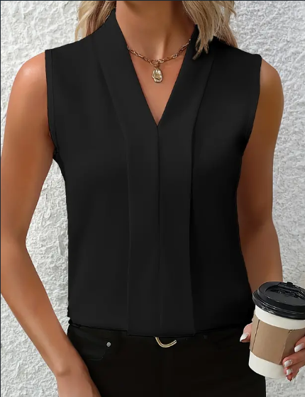 Elegante ärmellose V-Neck Bluse