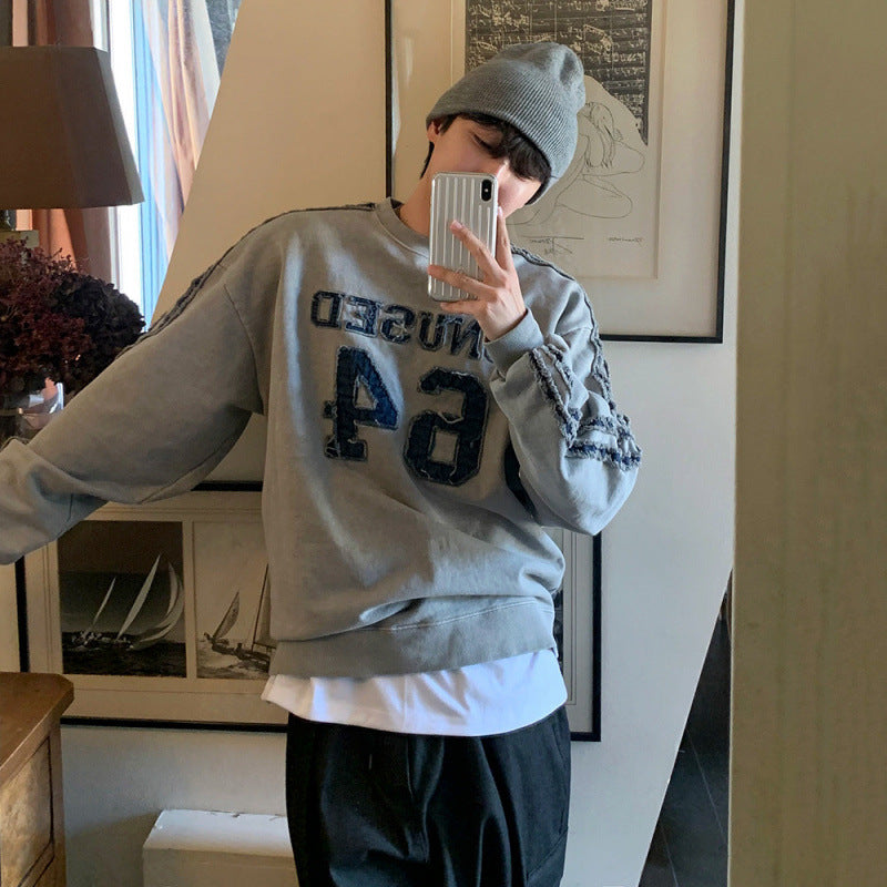 Pullover mit Buchstaben-Stickerei