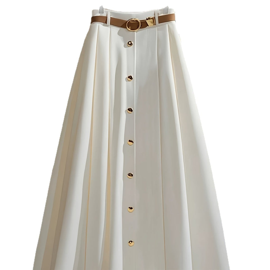 Eleganter A-Linien-Maxirock in Weiss