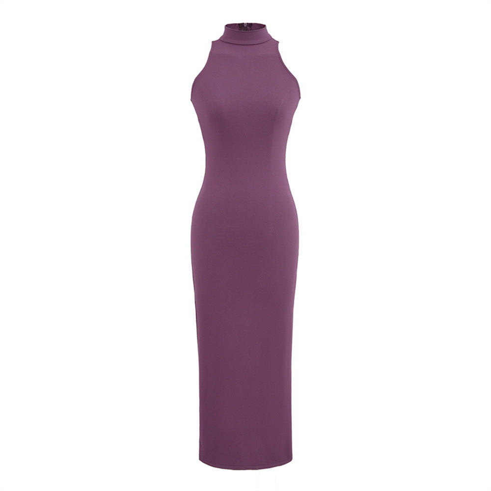 Ärmelloses Bodycon Rollkragen Maxikleid – Bild 5 | LuxeStyle