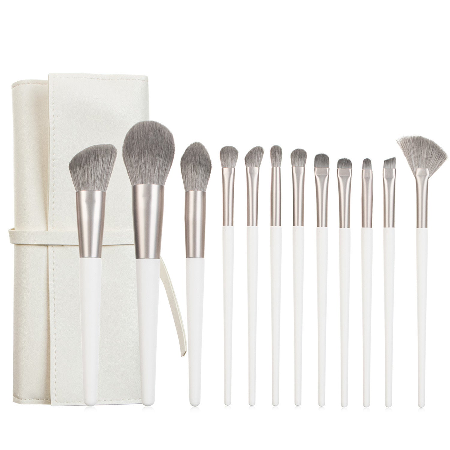 12-teiliges Make-up Pinselset mit Tasche