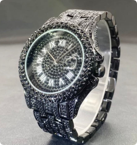 Premium-Diamant Herrenquarzuhren mit Kalendarfunktion