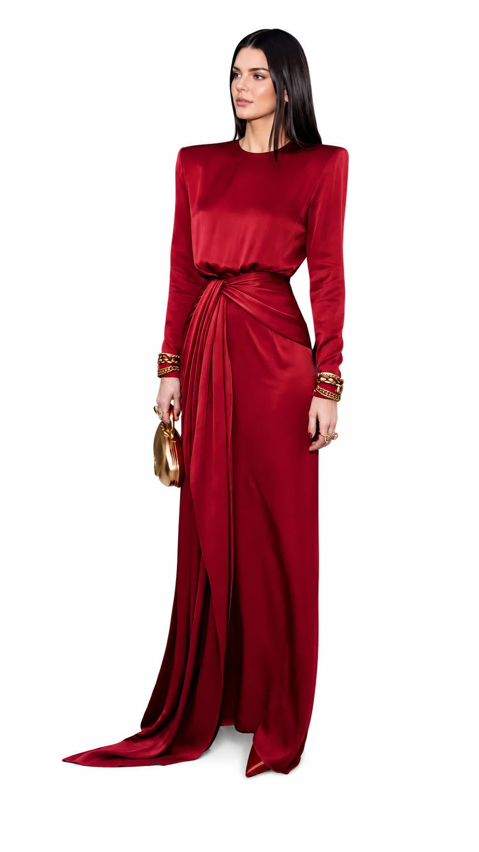 Langärmliges Damenkleid mit Kordelzug, japanischer Stil – Bild 7 | LuxeStyle