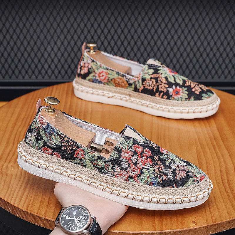 Slip-on Fisherman Schuhe mit Blumenmuster