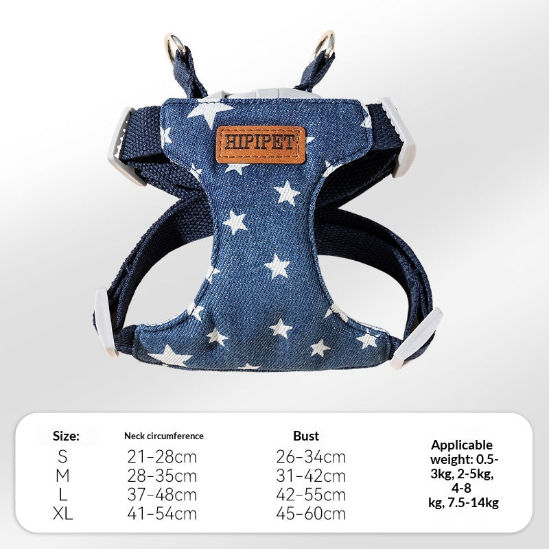 Atmungsaktive Denim-Leine für Hunde