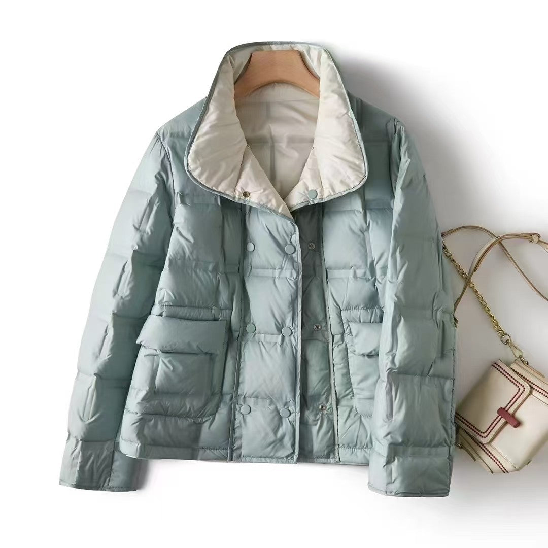 Doppelseitige Stehkragenjacke für Damen