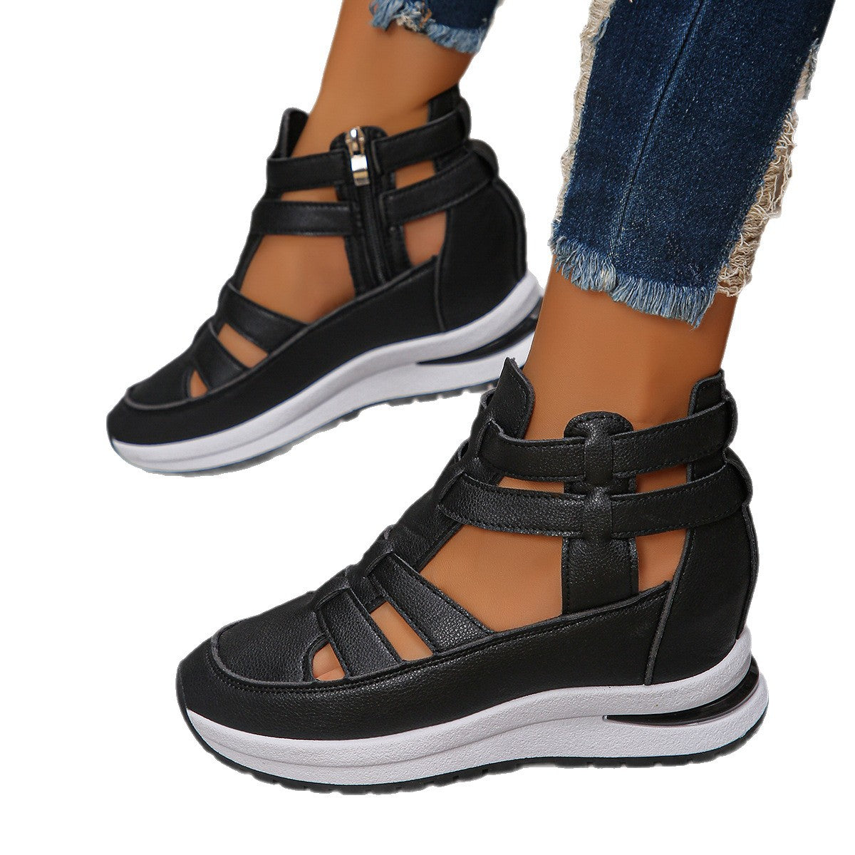 Sommer-Plattform-Sandalen mit Klettverschluss – Bild 5 | LuxeStyle