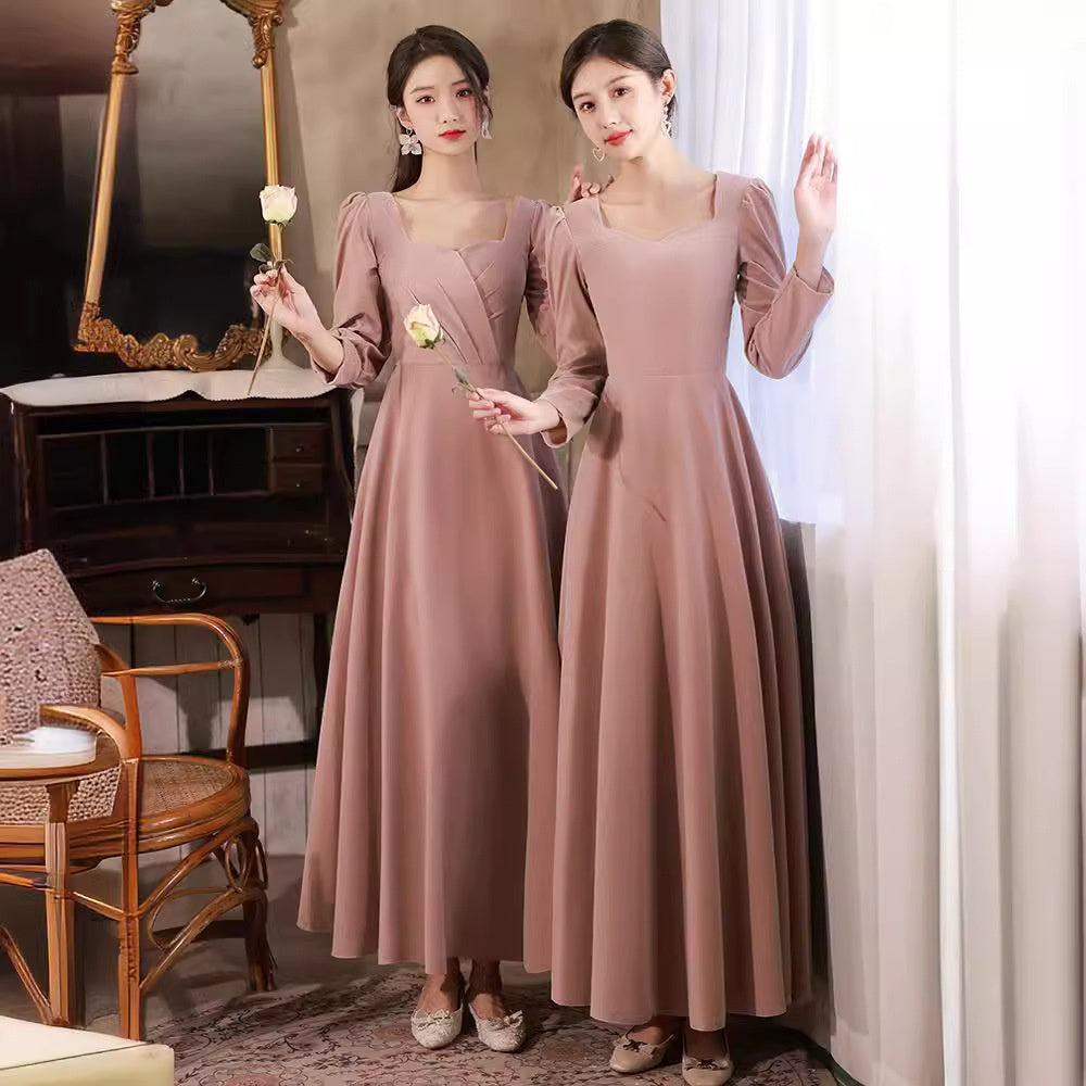 Samt-Abendkleid mit langen Ärmeln – Bild 2 | LuxeStyle