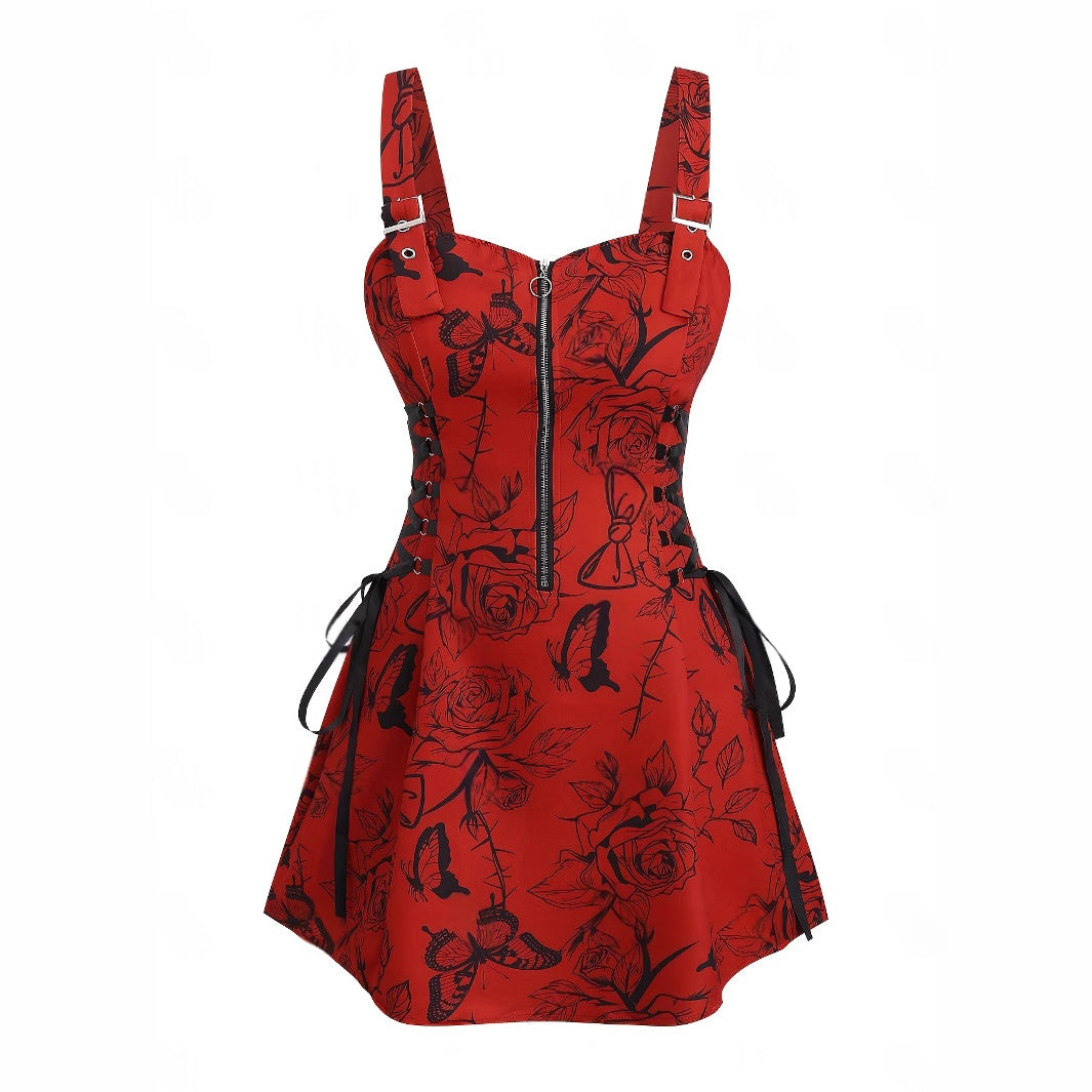 Figurbetontes Spaghettiträger-Kleid mit Totenkopf – Bild 11 | LuxeStyle
