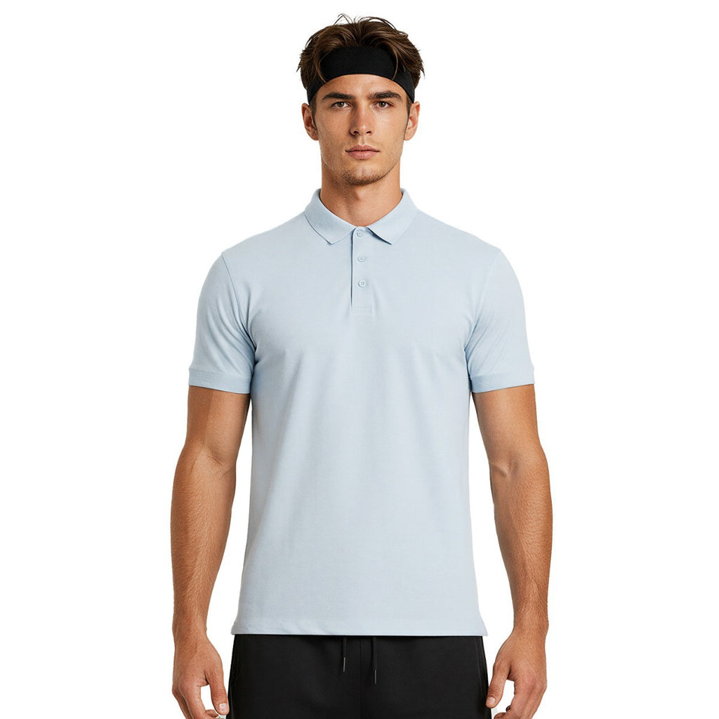 Sportiv-Locker Kurzarm-Shirt mit Turn-Down Kragen