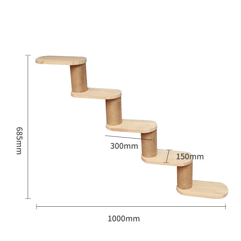 Katzen-Kletterwand aus Massivholz