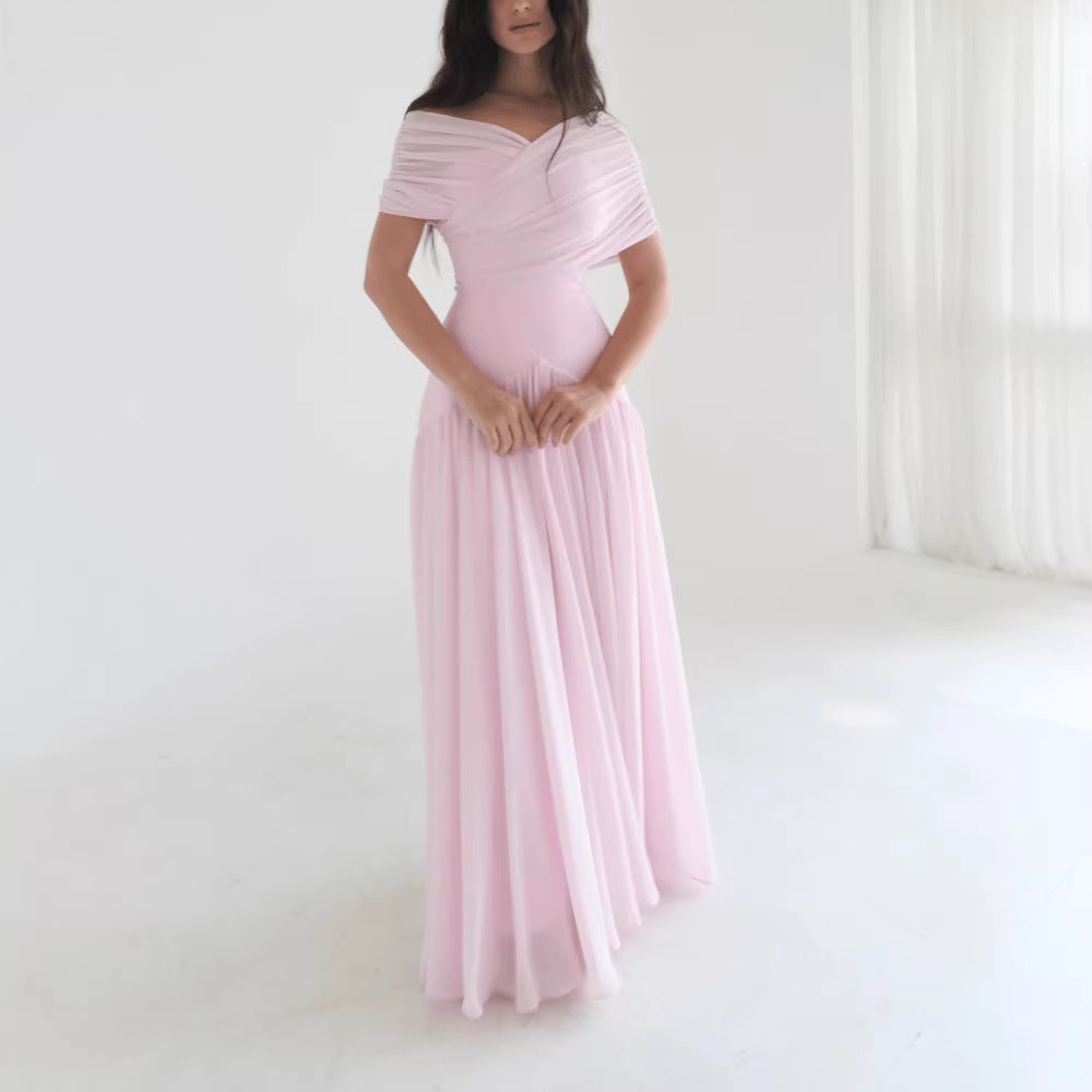 Elegantes Maxikleid mit Kreuzdesign und Rüschenärmeln – Bild 5 | LuxeStyle