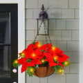 Roter Weihnachtsblumen-Hängekorb | LuxeStyle