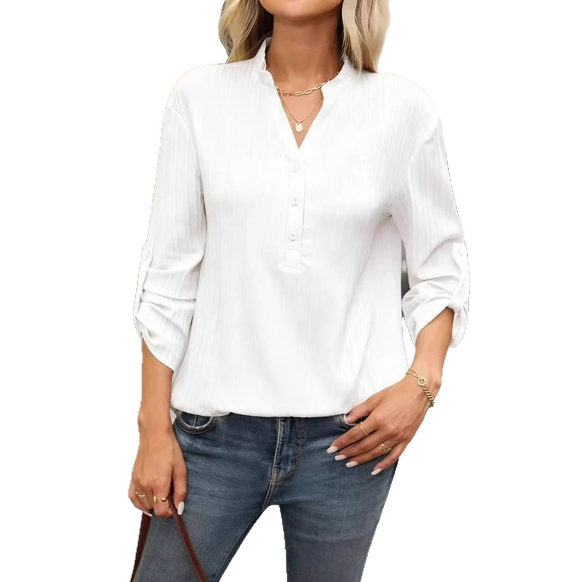 V-Ausschnitt Hemd – Vielseitiges Casual-Top | LuxeStyle