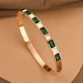 Titanstahl Armband mit Smaragd und Diamant – Bild 1 | LuxeStyle