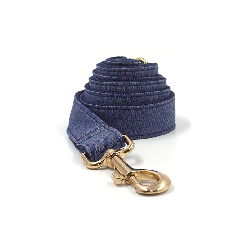Halsband-Set "Deep Denim" mit Leine & Fliege – Bild 2 | LuxeStyle