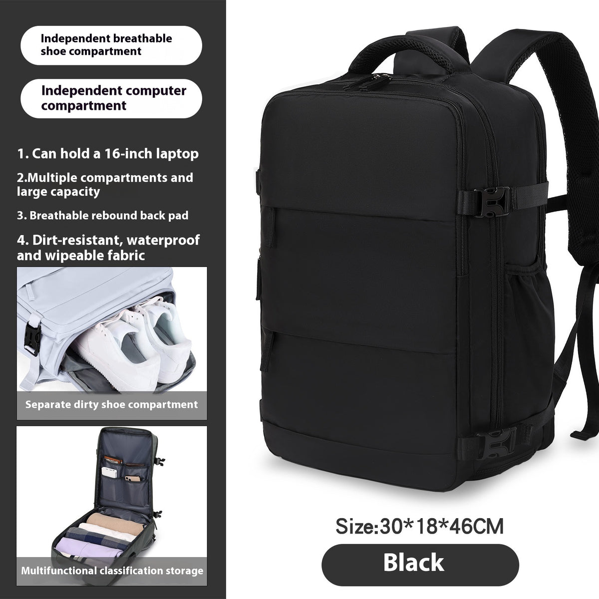 Leichter Reise-Rucksack (36-55L) – Bild 6 | LuxeStyle