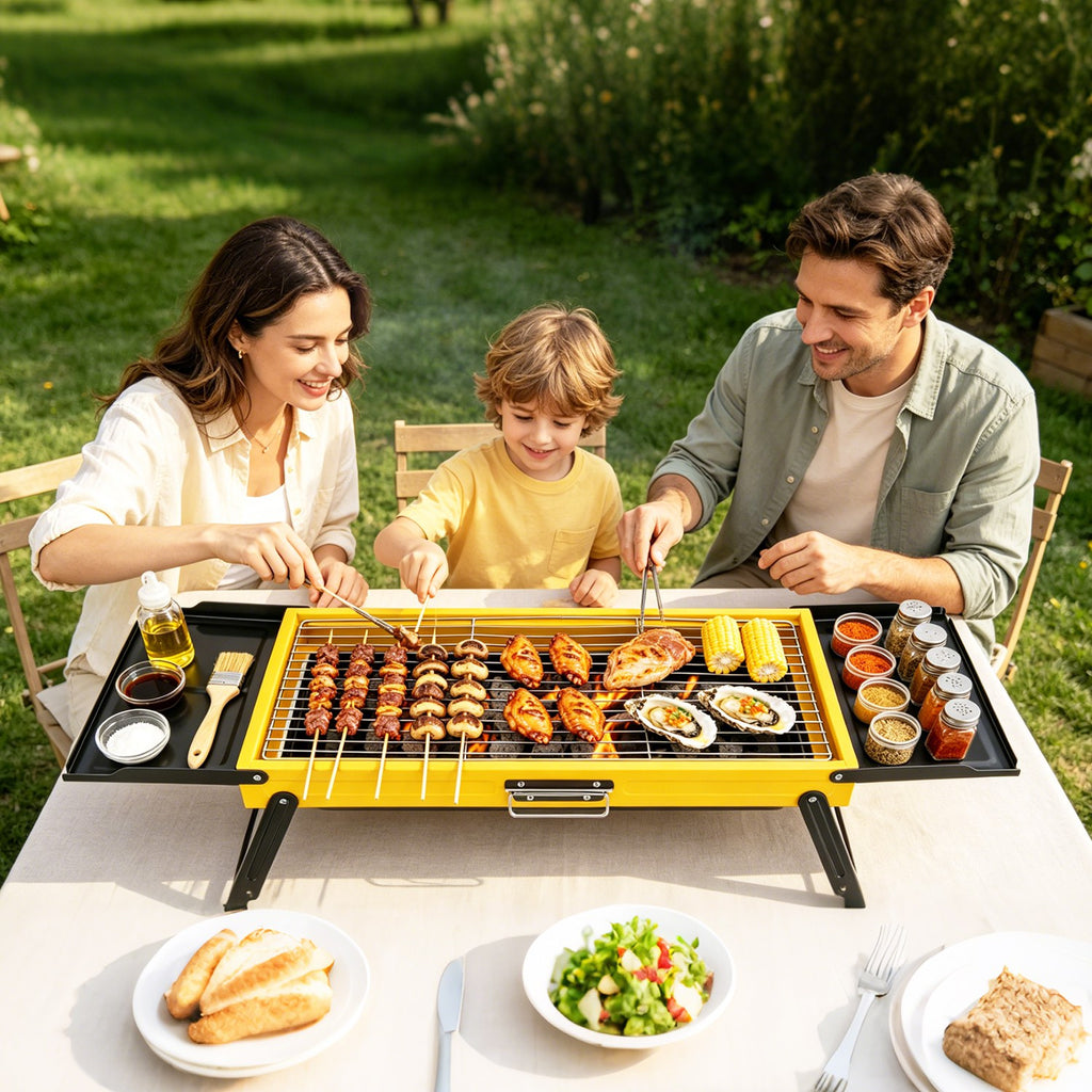 Kompakter Faltgrill aus Edelstahl