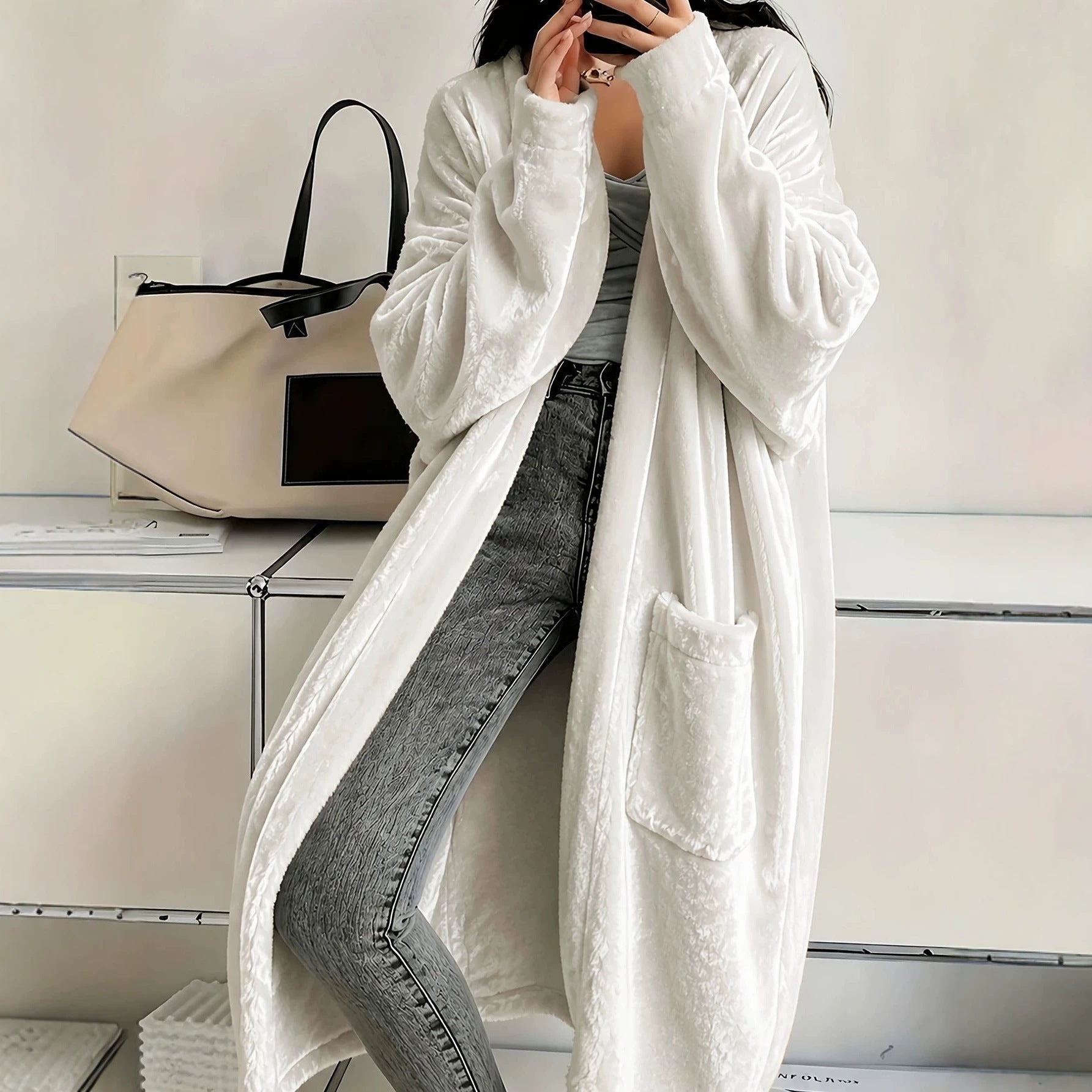 Langer Damen-Mantel im Casual-Look