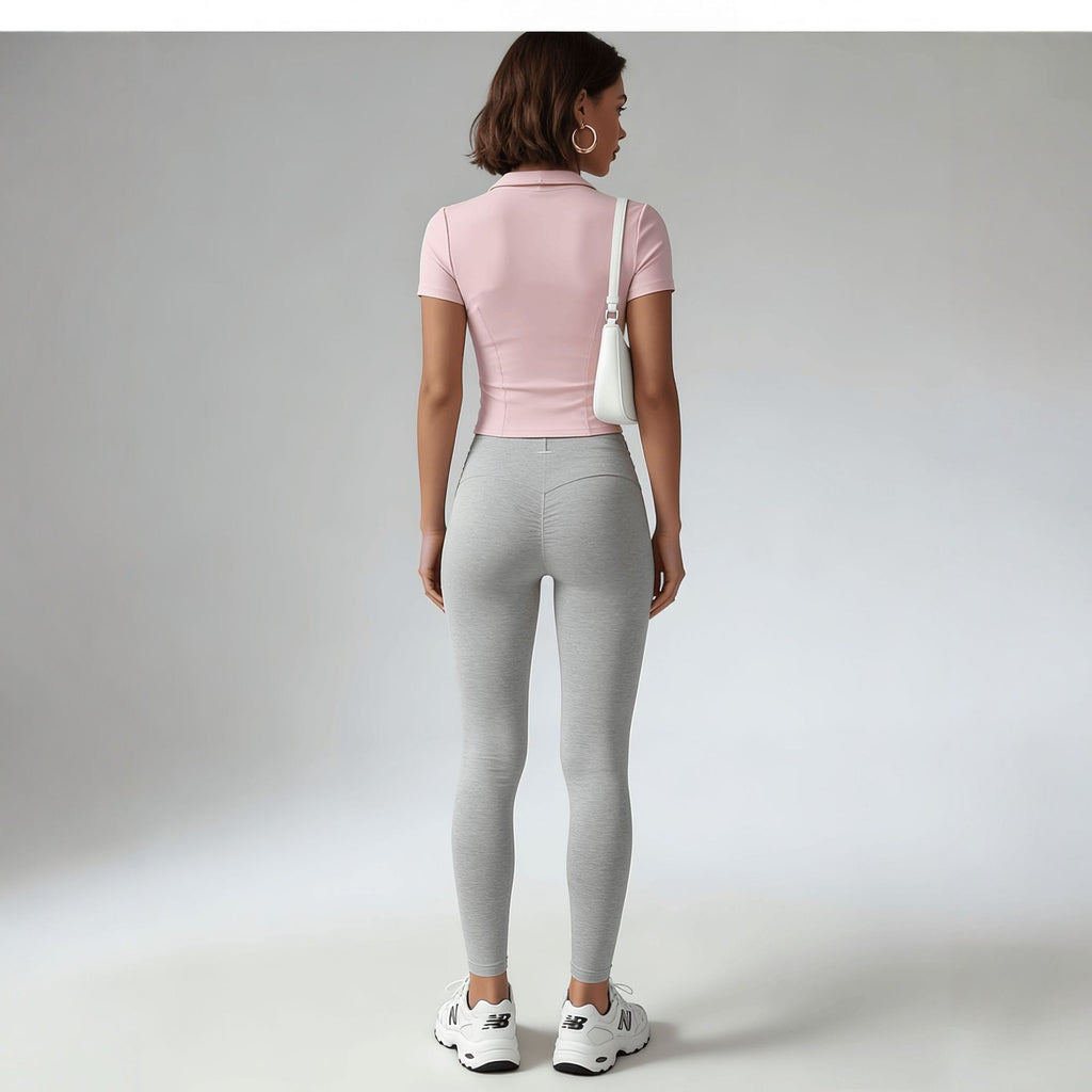Yoga Top mit Reissverschluss, Langarm