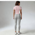 Damen Langarm Yoga Top mit Reissverschluss