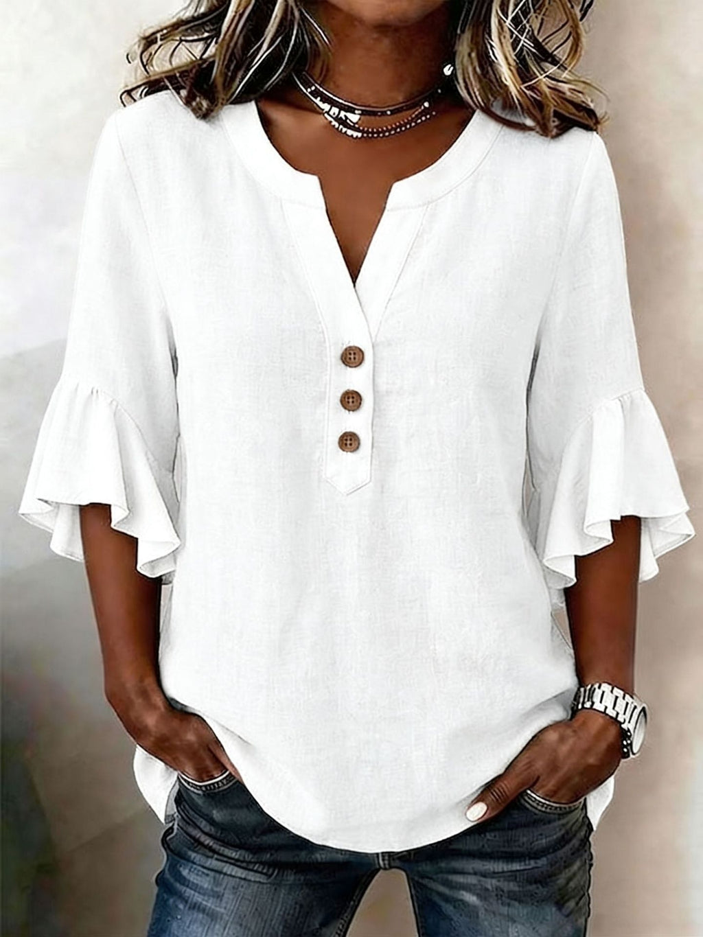 Elegante Oversize Bluse aus Baumwoll-Leinen-Mix – Bild 11 | LuxeStyle