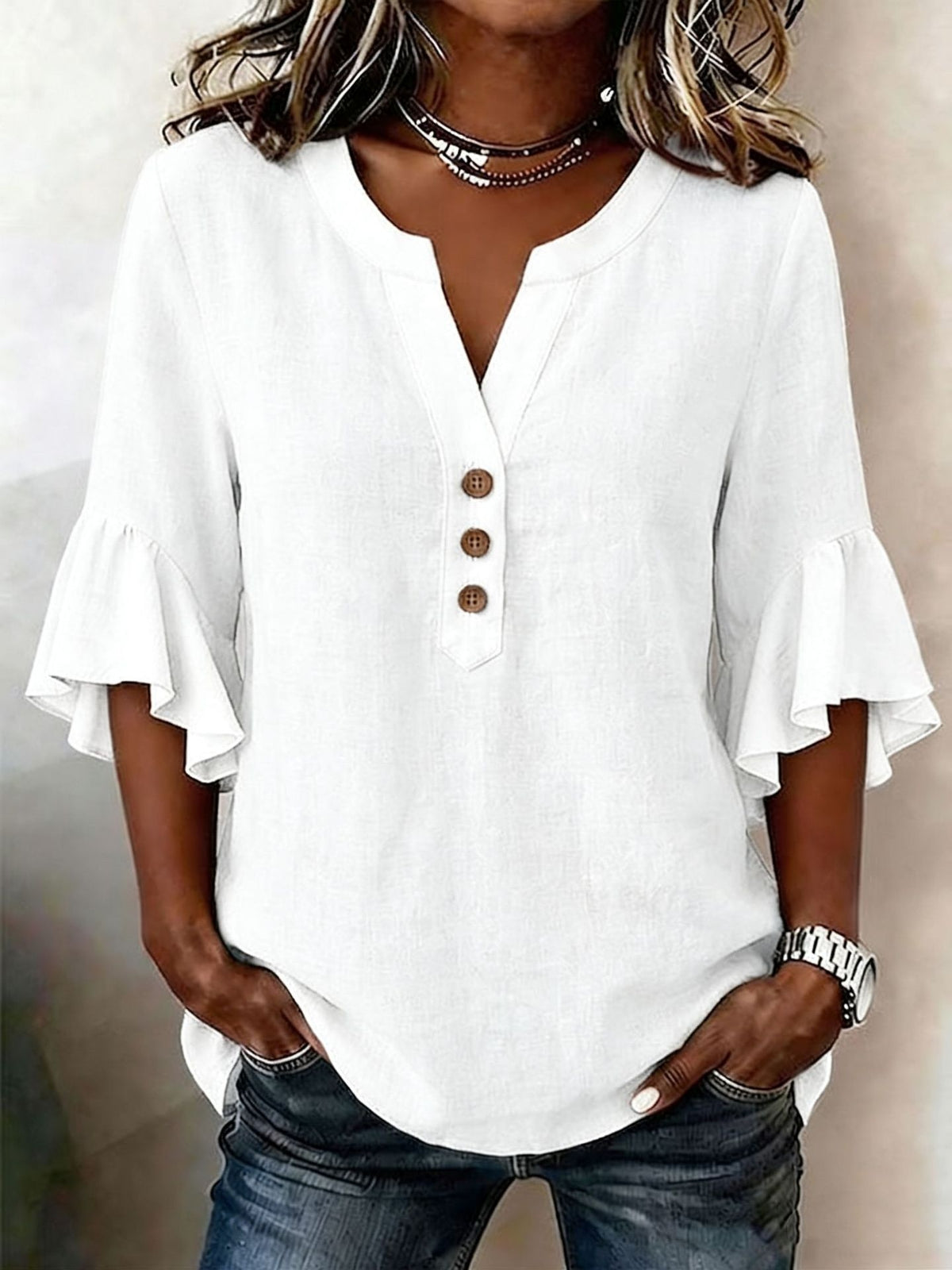 Elegante Oversize Bluse aus Baumwoll-Leinen-Mix – Bild 11 | LuxeStyle