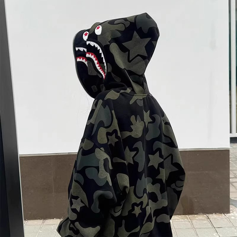 Trendiger Loose-Fit Dual-Zip Cardigan Hoodie