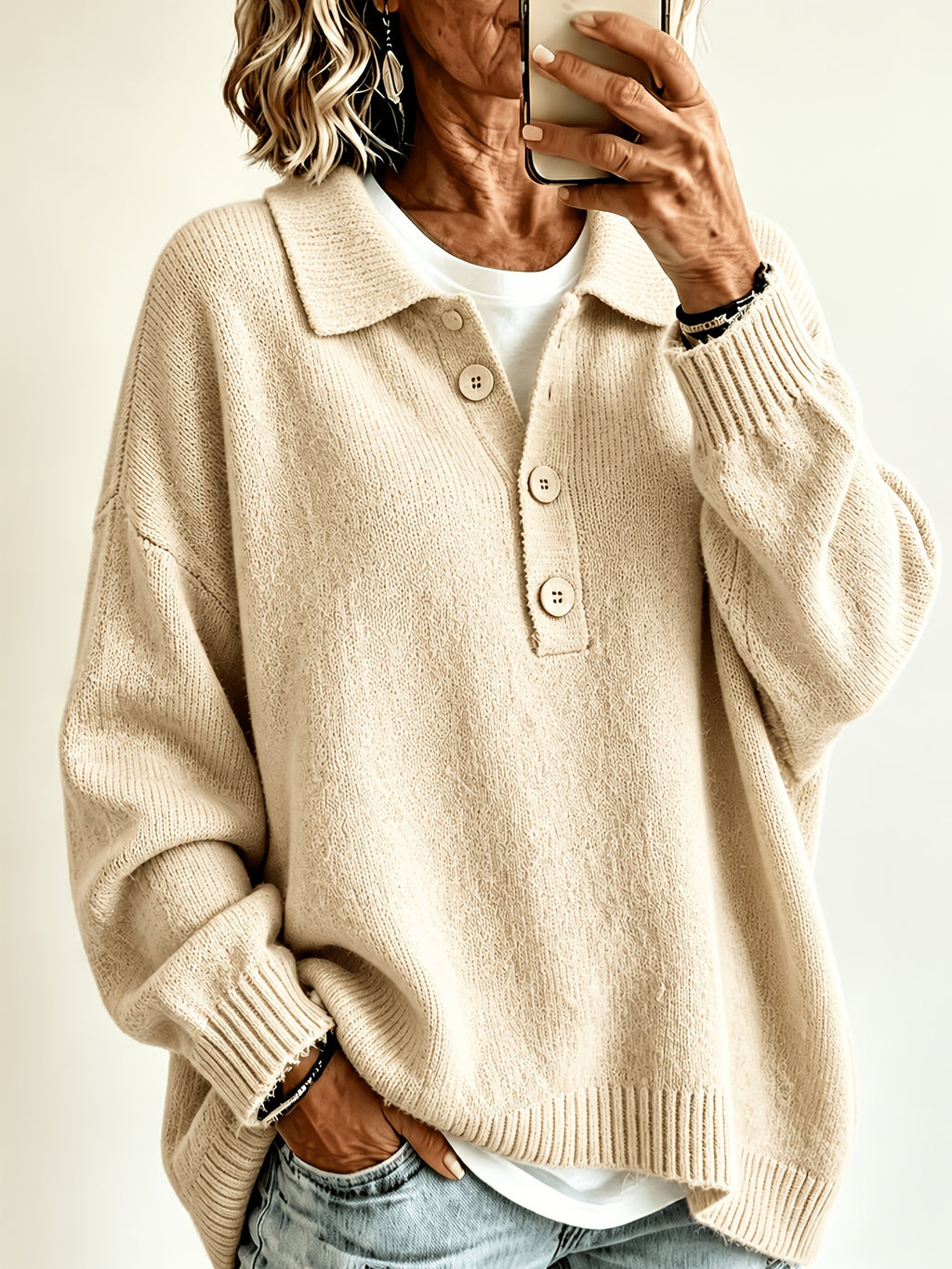 Damen Pullover Cardigan