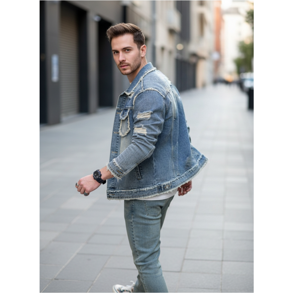 Gut sitzende Jeansjacke für Herren – Ansicht 4