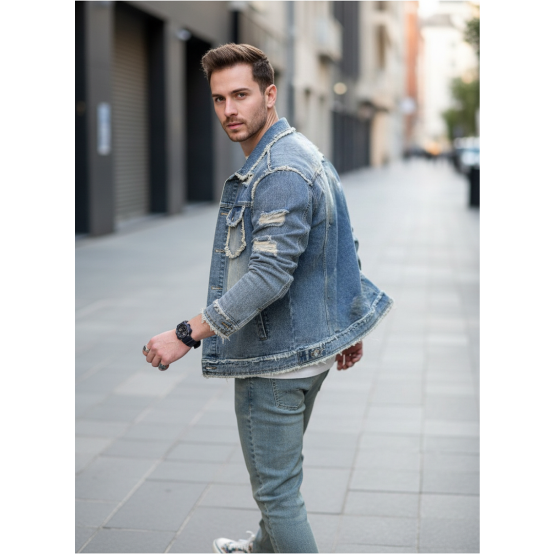 Gut sitzende Jeansjacke für Herren – Ansicht 4