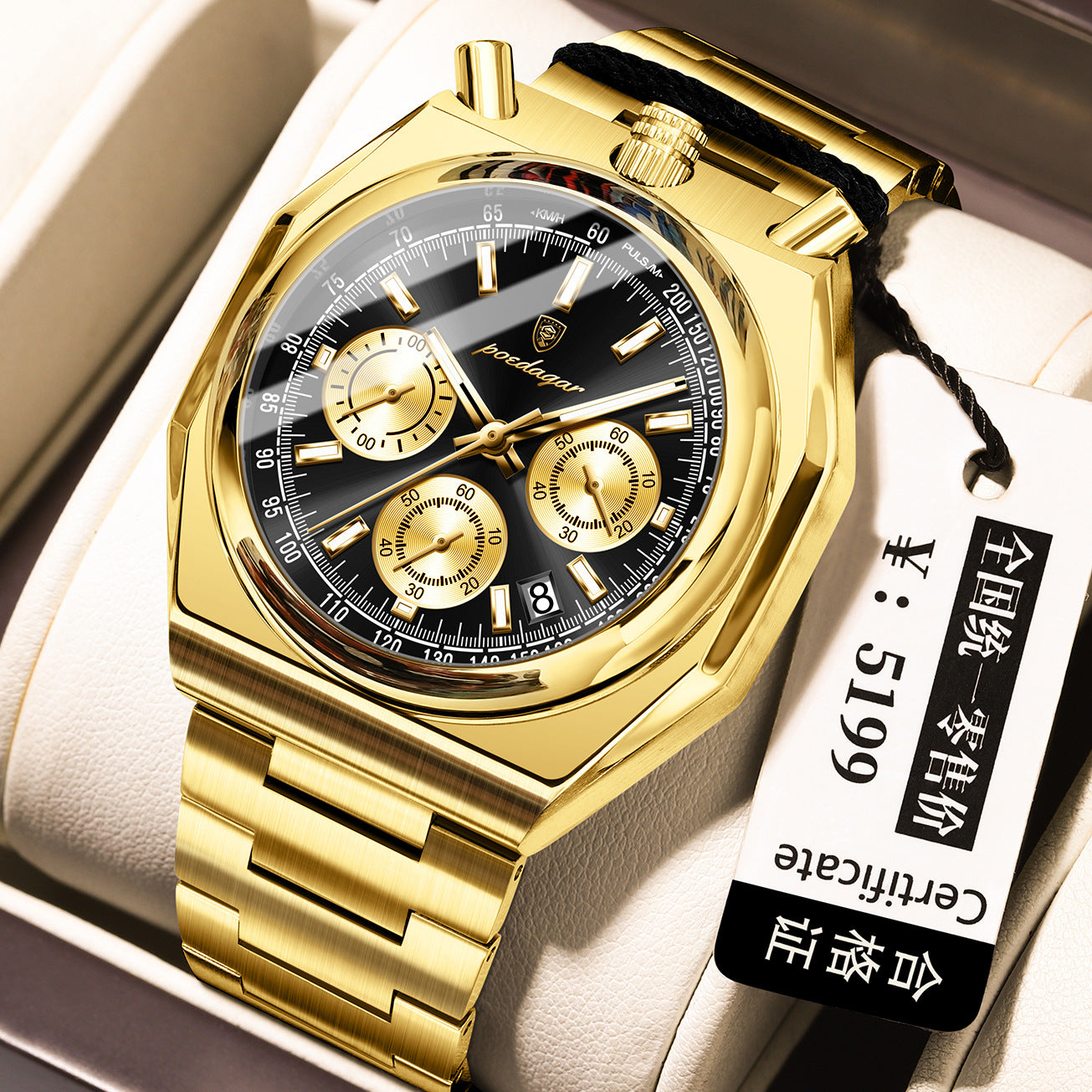 Retro-Herrenuhr mit Leuchtfunktion