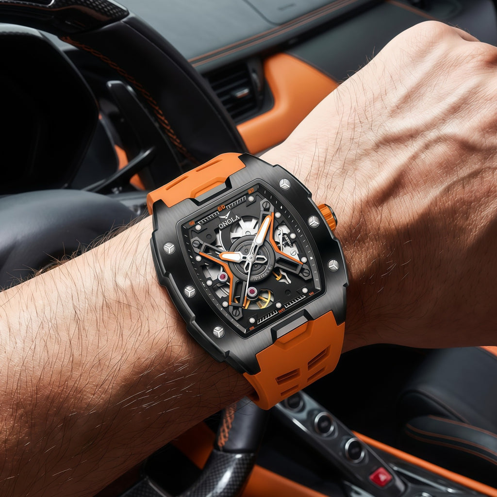 Automatische Herrenuhr mit Silikonarmband