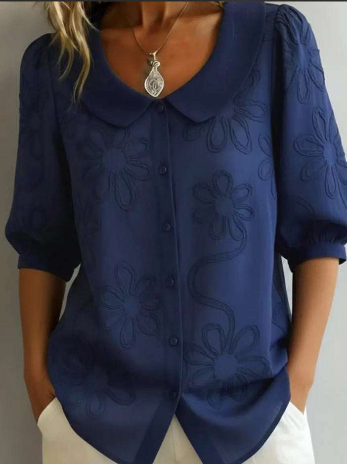 Retro-Bluse mit Blumenstickerei – Bild 9 | LuxeStyle