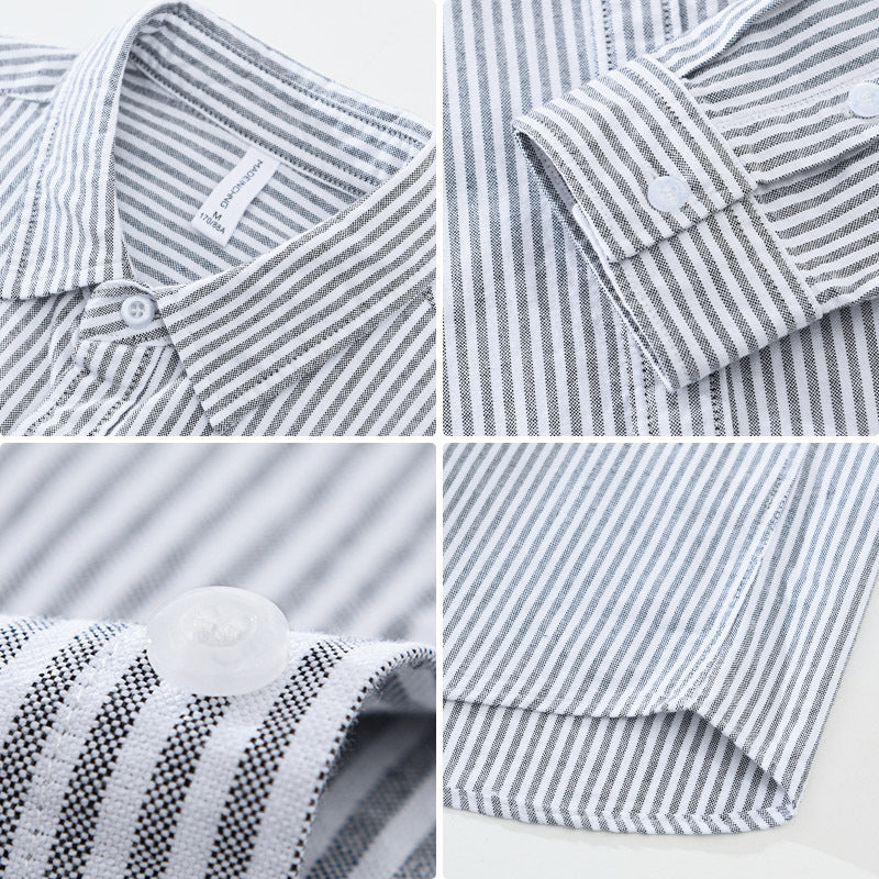 Lässiges Langarmshirt mit vertikalen Streifen für Herren – Bild 2 | LuxeStyle