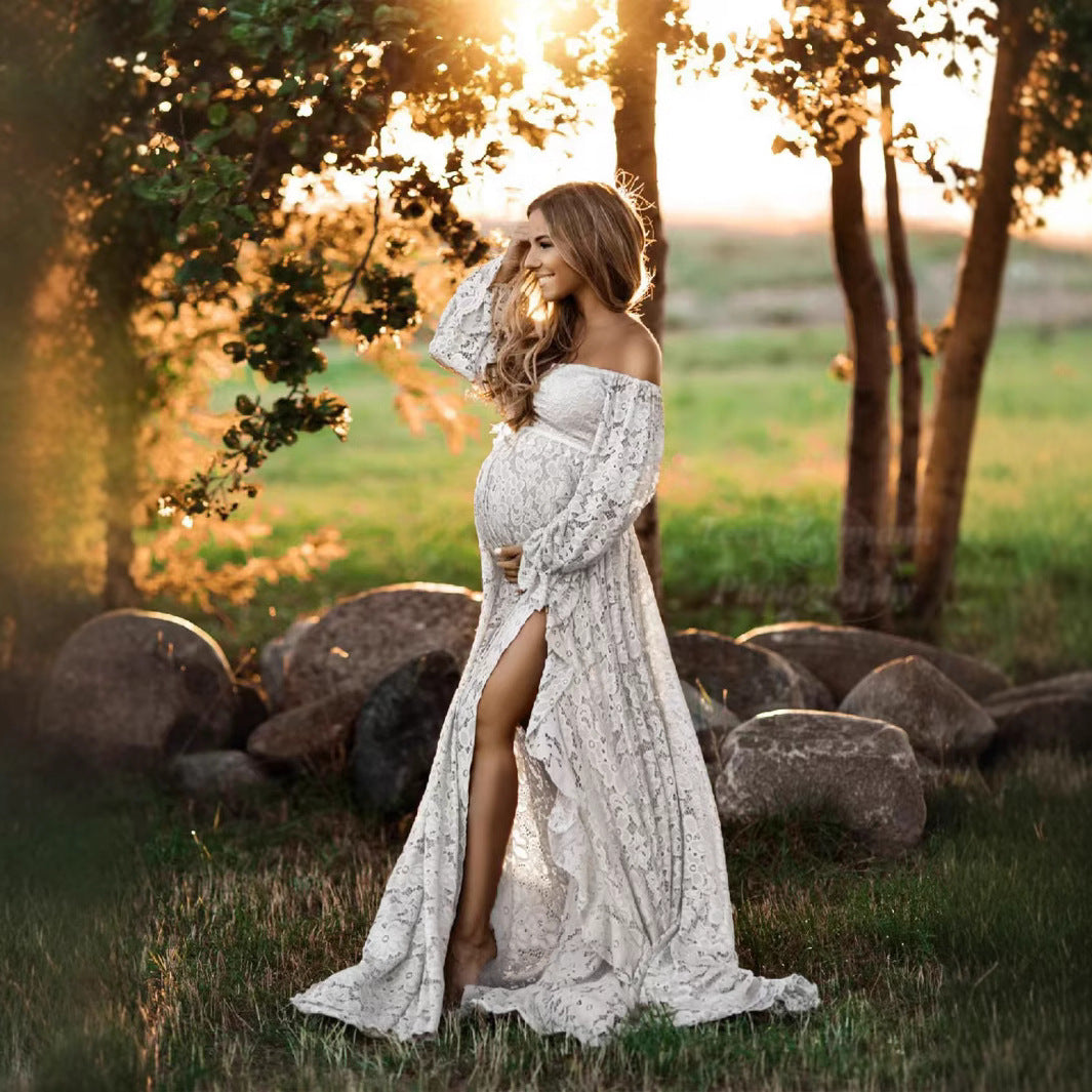 Elegantes zweiteiliges Spitzenkleid für Fotoshootings