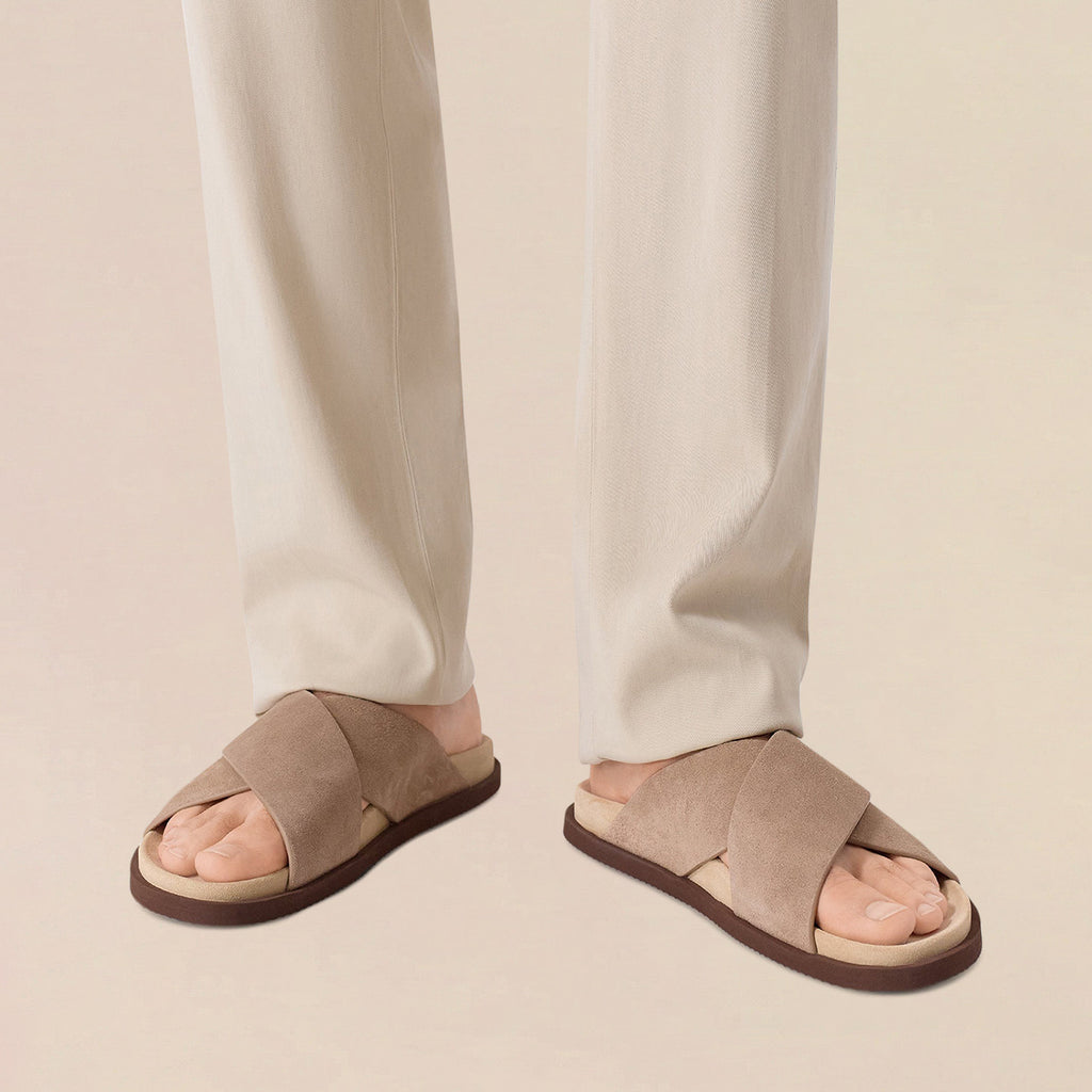 Herren Flip-Flops mit Wildleder-Optik