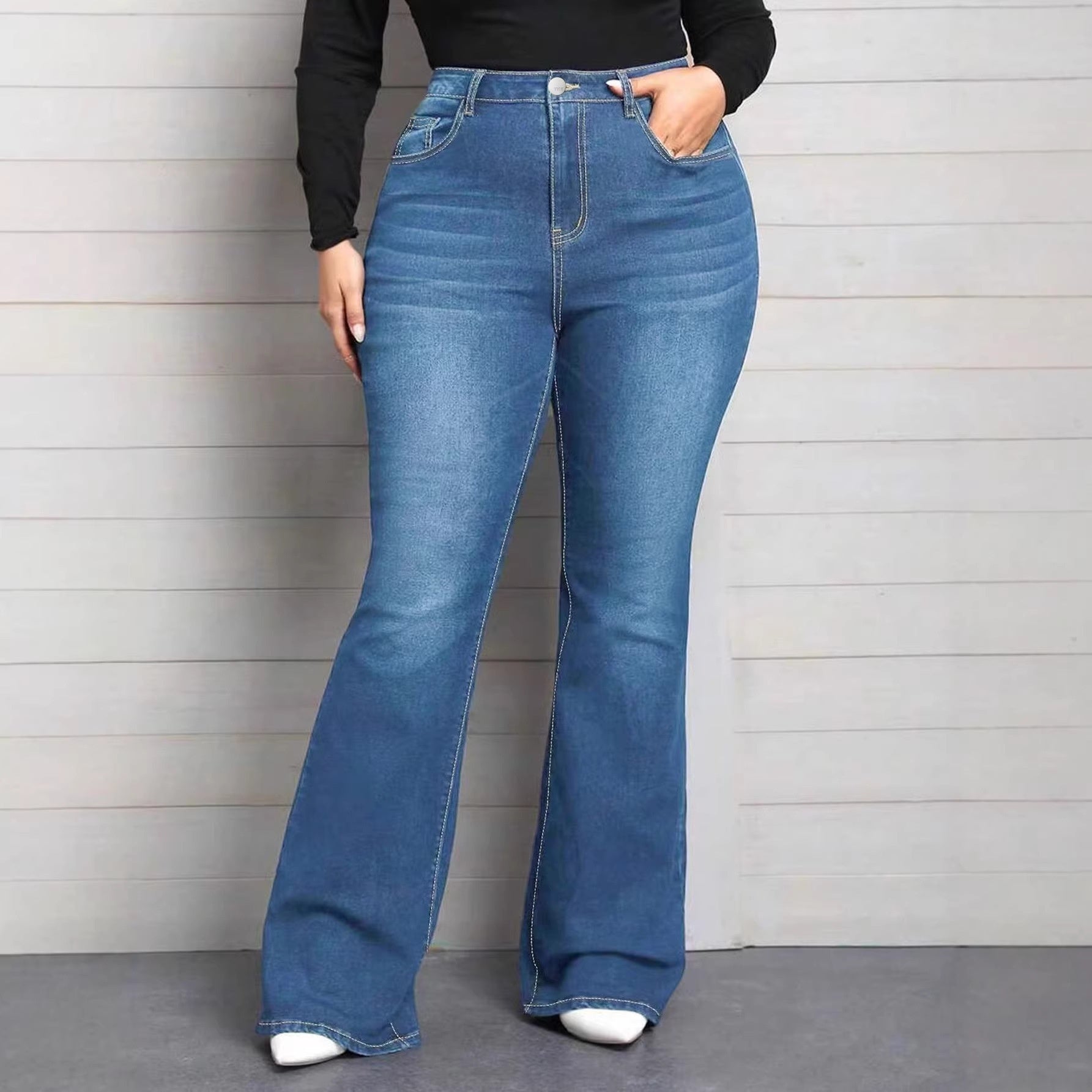 Mid-Rise Flared Jeans